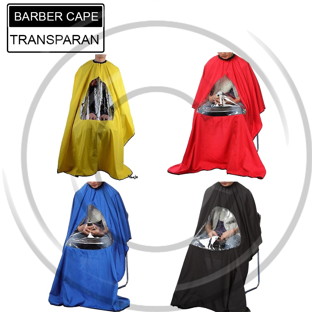 Barber Cape Tranparan Tengah / Kain Kep Pangkas Tranparant / Kip Potong Rambut Salon - CO