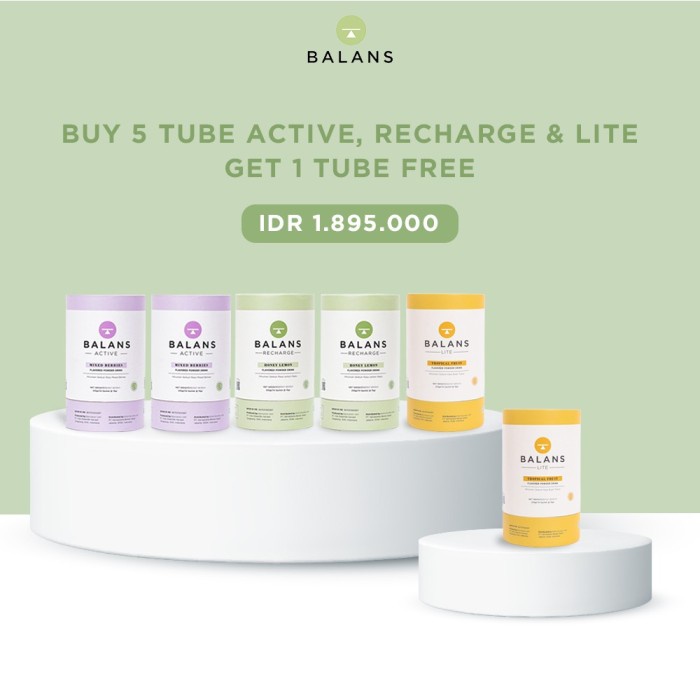 

[MURAH ORIGINAL] Balans Active + Recharge Buy 5 Get Free 1 | Fiber&Probiotics Drink - 2actv+2rch+2lit
