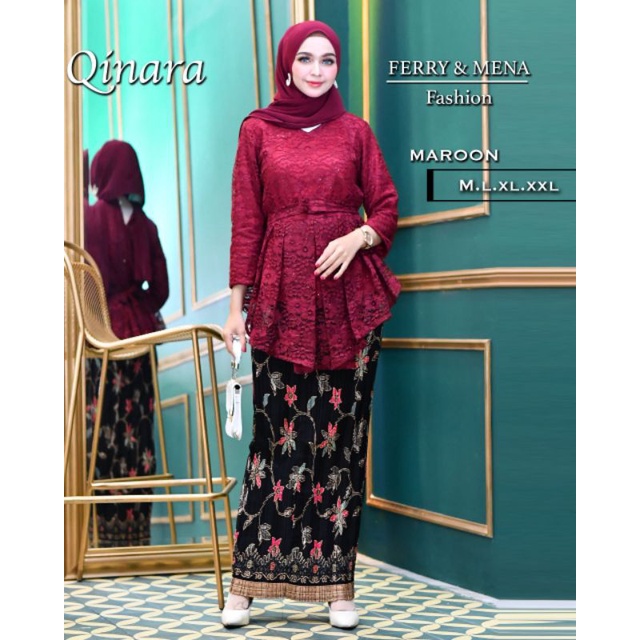 SETELAN KEBAYA QINARA/KEBAYA BRUKAT MODERN/KEBAYA MURAH/FASHION MUSLIM