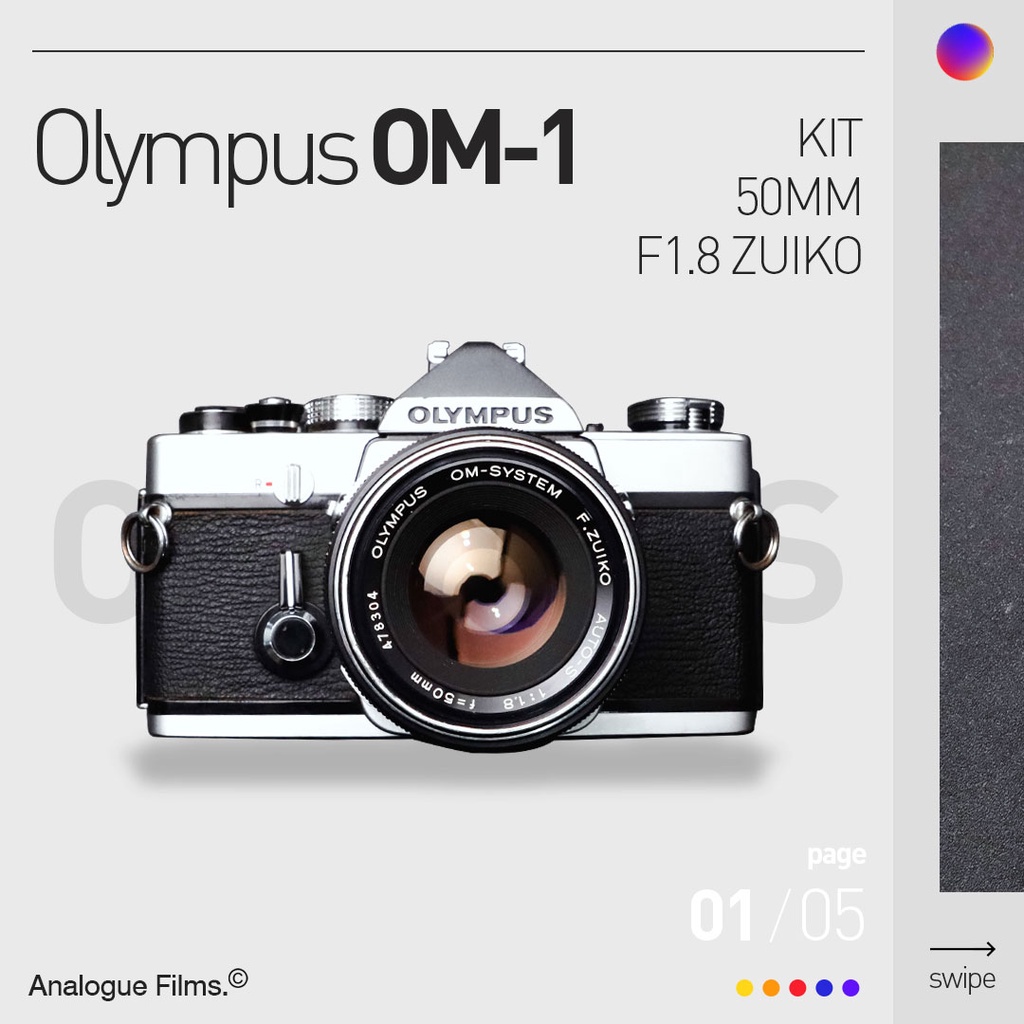 Kamera Analog SLR Olympus OM-1 Silver Super Mulus Normal