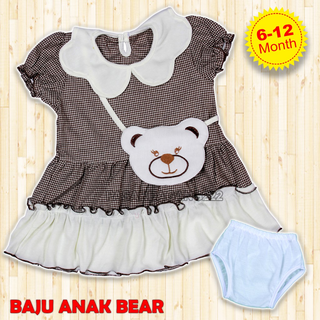 baju anak dress bear