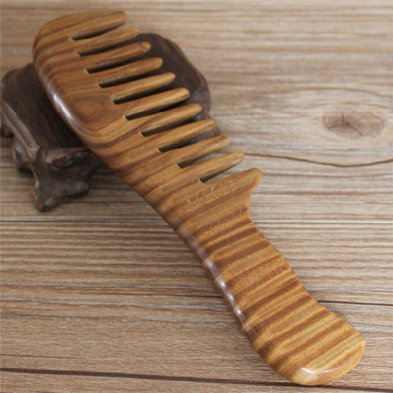 Sisir Kayu Cendana Alami Handmade Model Gigi Lebar