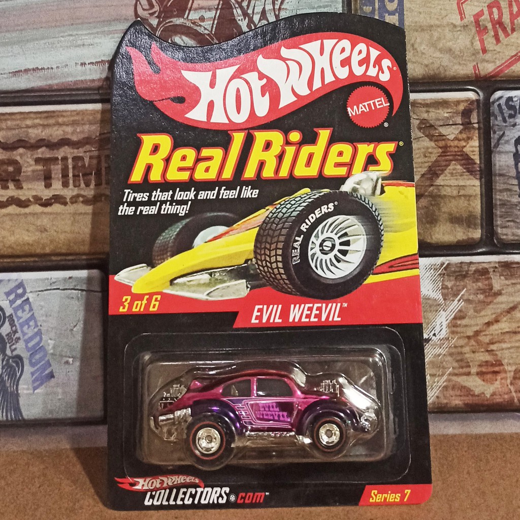 Hot Wheels Real Rider Volkswagen Evil Weevil Beetle Bug Pink + Protector Original HW