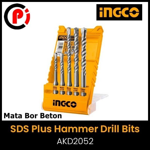 Original Ingco Mata Bor Beton Tembok Hammer SDS Plus 5 Pcs Set