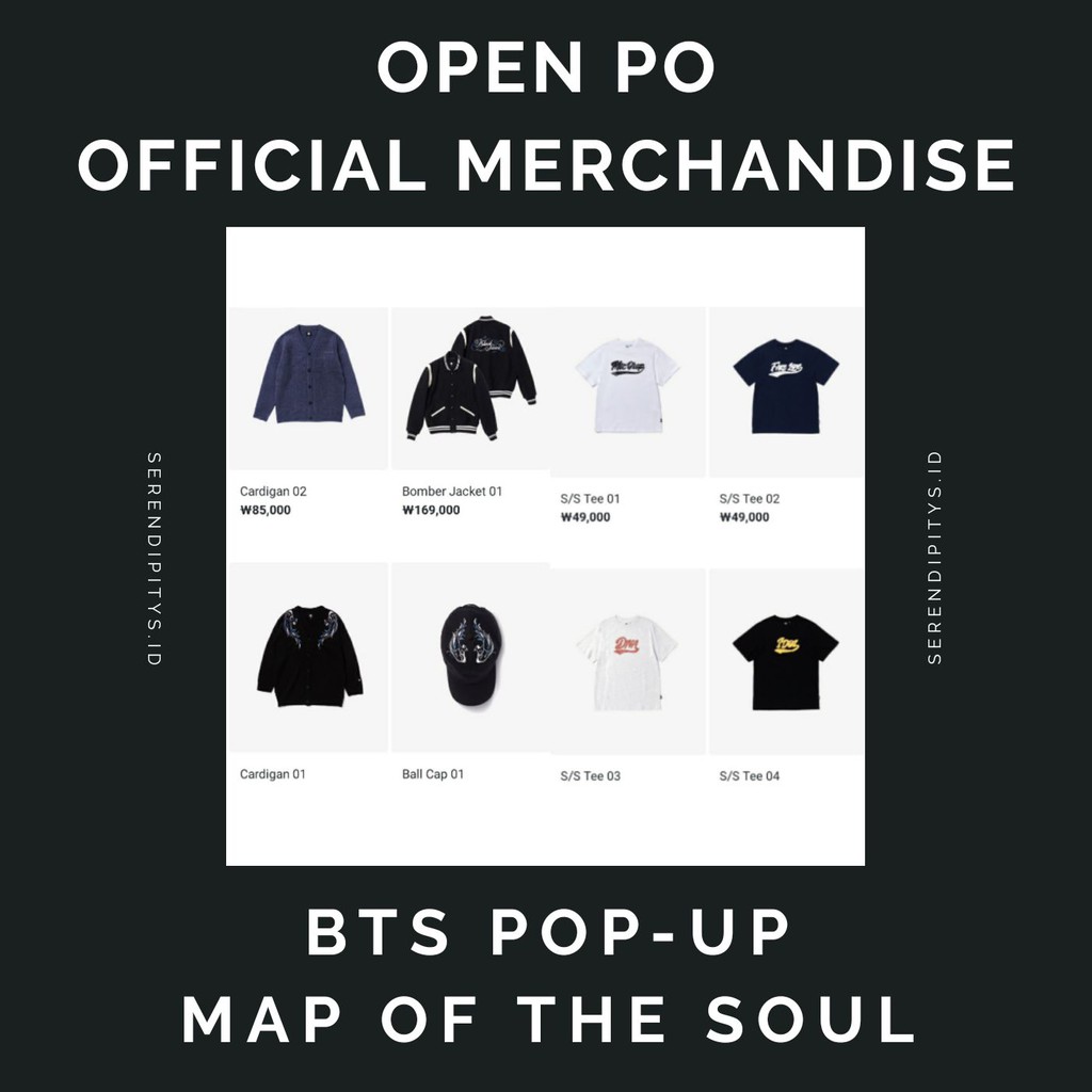 BTS POP UP STORE OFFICIAL MERCHANDISE MD POP-UP MAP OF THE SOUL MOTS TUMBLER TSHIRT ETC SEOUL