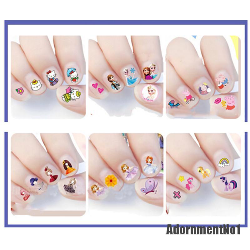 (Adornmentno1) 1 Set Stiker Kuku Motif Campur Untuk Nail Art / Manicure