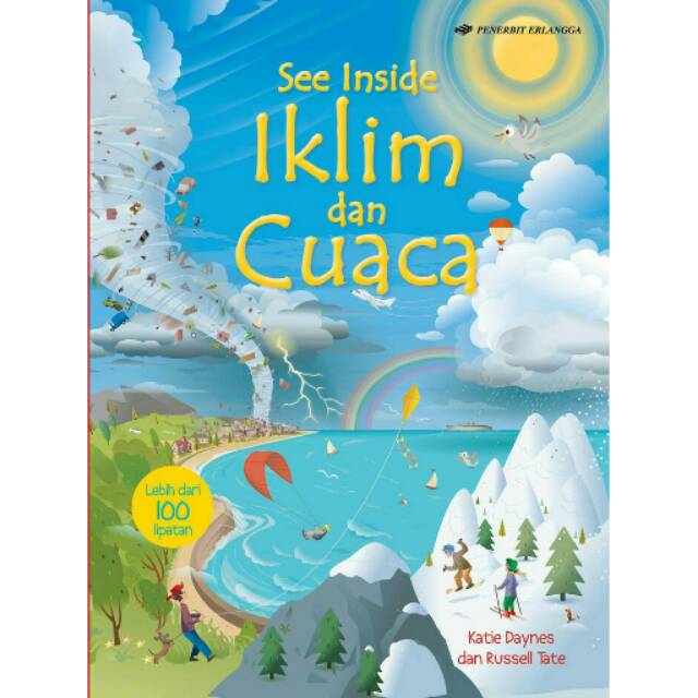 See inside Cuaca dan Iklim Usborne board book lift the flap Terjemahan Erlangga for kids