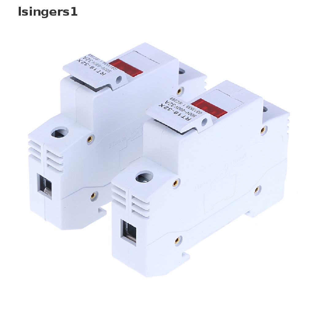 (lsingers1) 2pcs holder Sekring din rail mount rt18-32x ac 380v 32a 1 pole 10x38mm