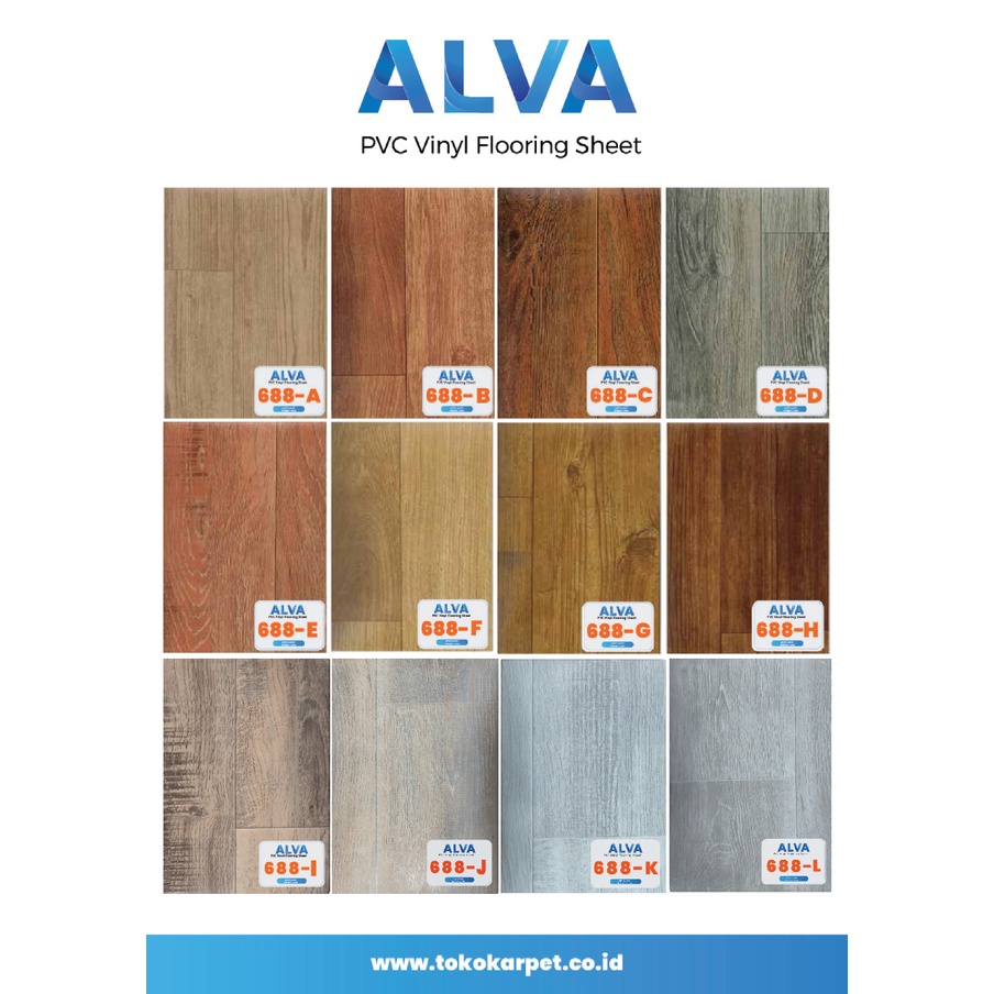 Vinyl Lantai Roll Motif Kayu Tebal 1,2 mm Kode 688-C