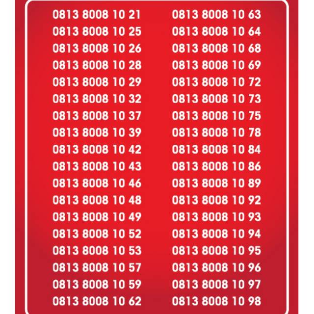 No Cantik simpati 0813 8008 10 xx