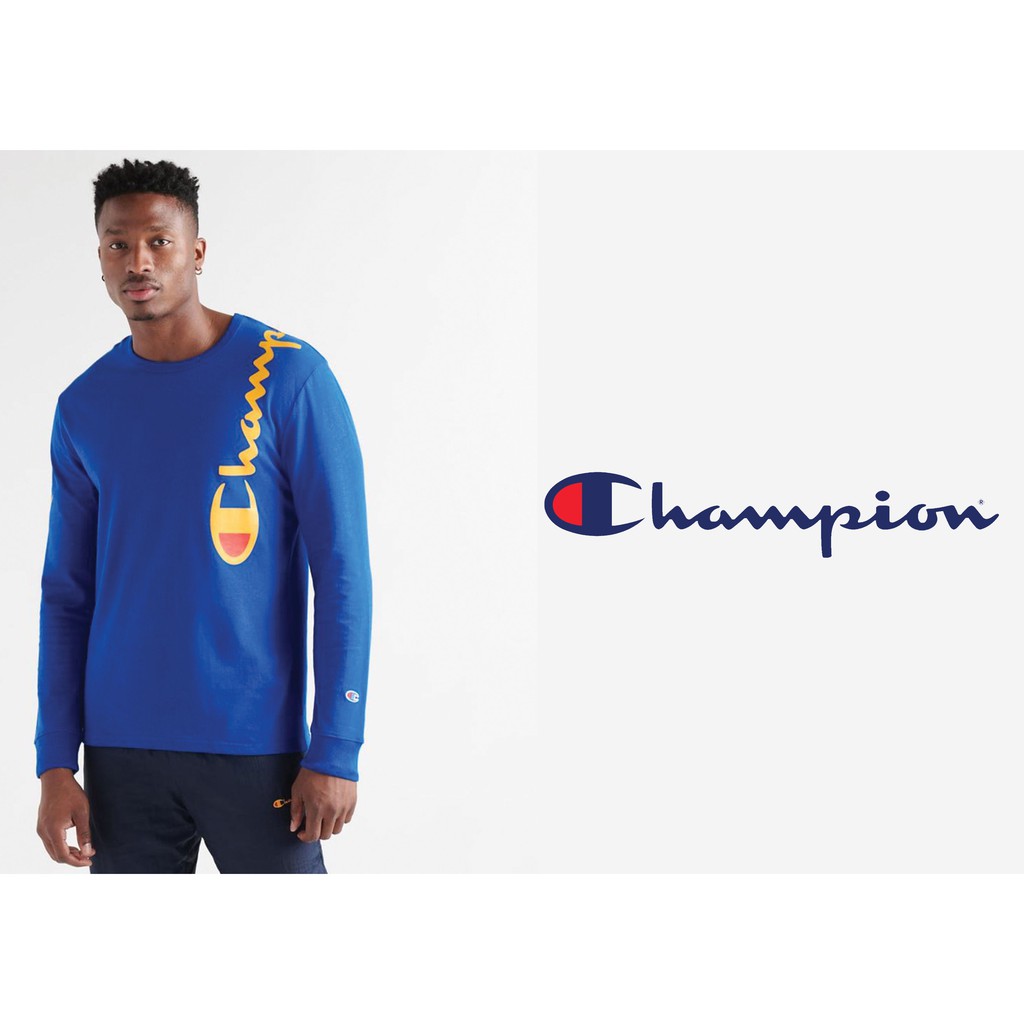 Champion Heritage Over-Shoulder Script Tee T-shirt Men's Original ( Kaos/baju Lengan Panjang Pria )