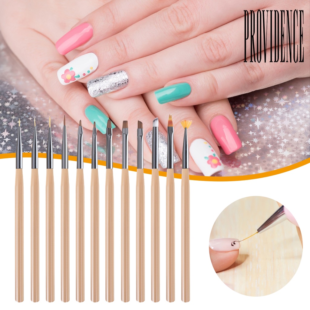 Providence Kuas Nail Art Bulu Lembut Gagang Plastik Reusable