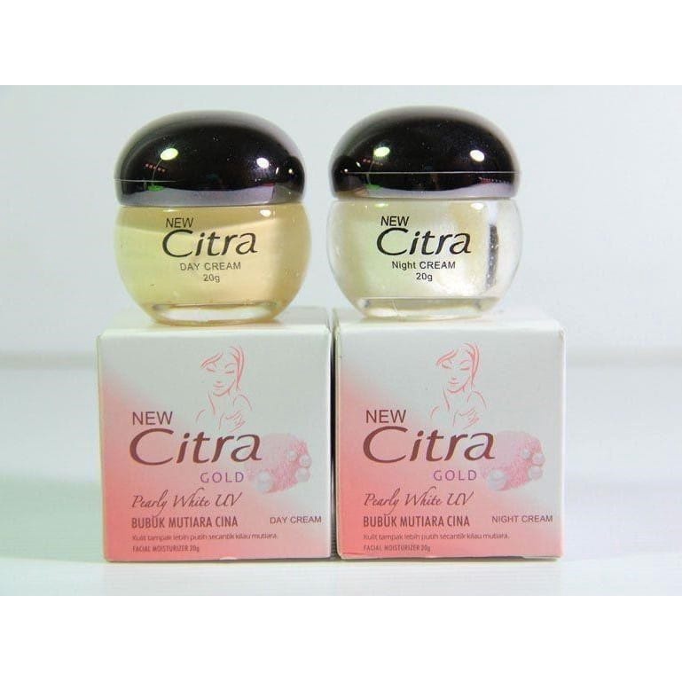 Cream Citra Gold Day and Night Pearly White UV Bubuk Mutiara Cina Facial Moisturizer 20gr