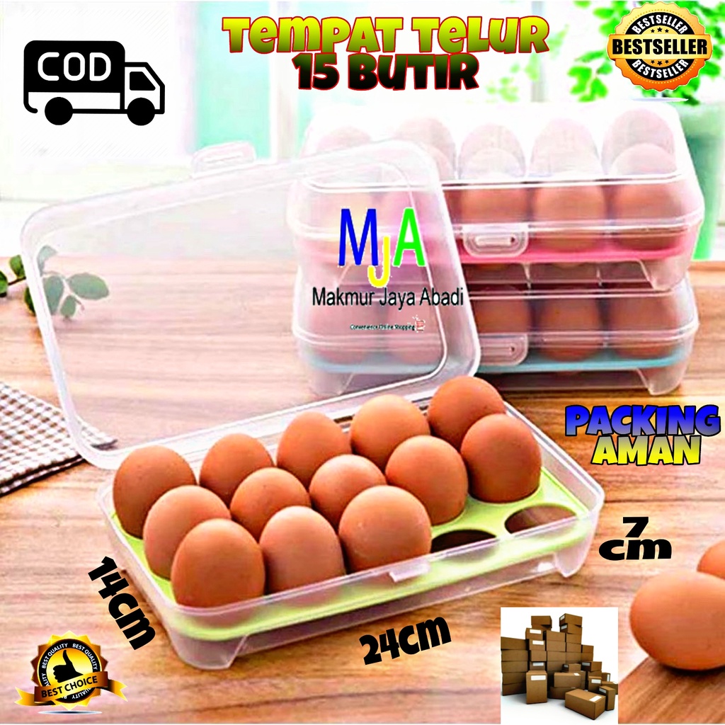 PROMO (BISA COD) Kotak Telur Portablel / Egg Box / Tempat Penyimpanan Telur Serbaguna / Box Telor 15 Lubang