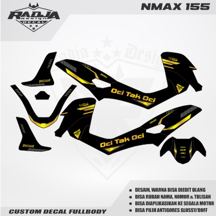 DECAL STICKER NMAX 155 (001)DEKAL STIKER HITAM ABU EMAS GOLD (KATALOG 2022)