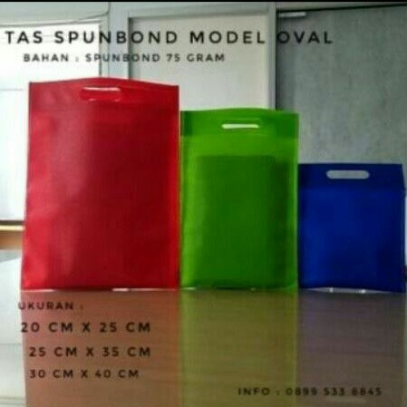 Tas Spunbond Oval 25x35 / Tas Plong 25x35 / Tas Spunbond / Tas Promosi