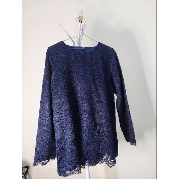 Kebaya furing. baju brukat furing.baju brokat furing navy.kebaya biru dongker.kebaya brukat navy