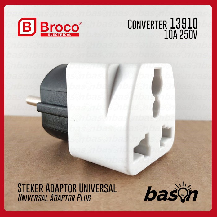 BROCO 13910 STD Universal Adaptor Plug | EU to Universal