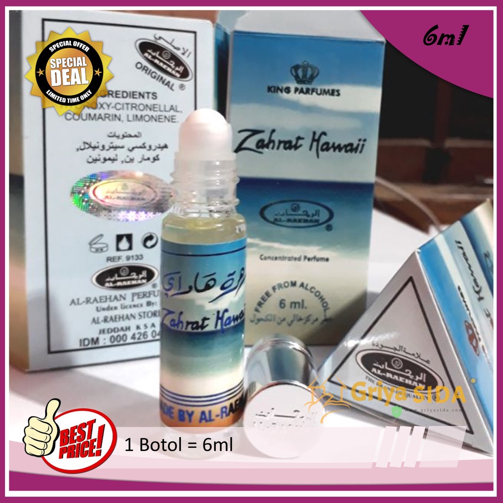 Parfum Zahrat hawaii 6ml minyak wangi al raehan mirip al rehab parfum Harga grosir PROMO!