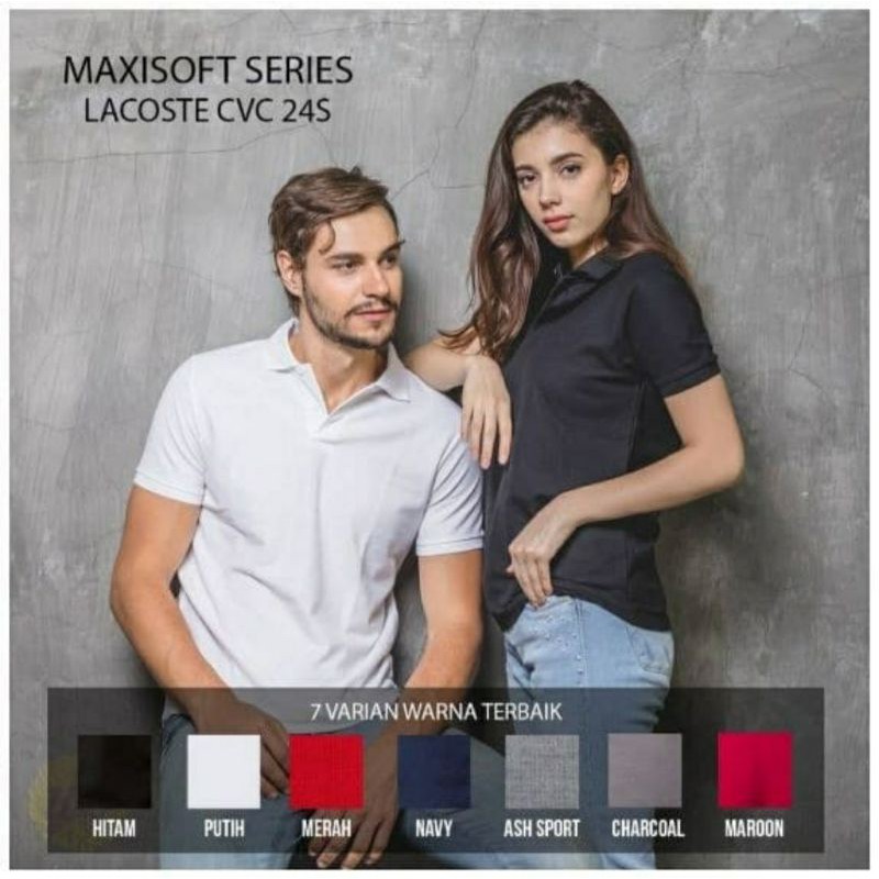 Polo Lacoste CVC JUMBO XXL YNS Maxi Soft YarnSpindle kaos berkerah