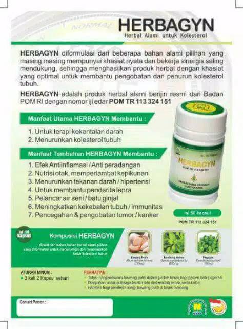 

HERBAGYN/OBAT HERBAL ALAMI PENURUN KOLESTEROL ORIGINAL NASA 50 KAPSUL