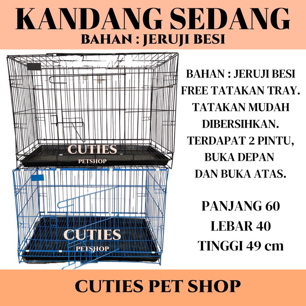 KRYPTON KANDANG ANJING SEDANG MURAH / KANDANG KUCING / KANDANG JERUJI  / KANDANG KELINCI UKURAN 60CM