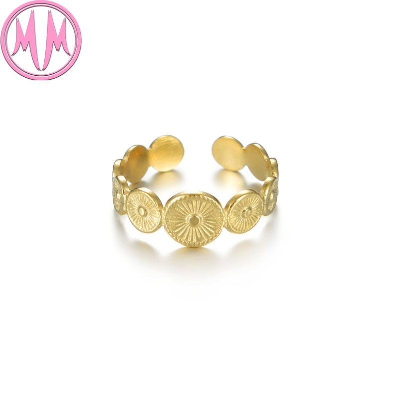 MORYMOSHI Cincin Wanita Ring Gold Titanium Stainless Anti Karat Anti Luntur Fashion Korea