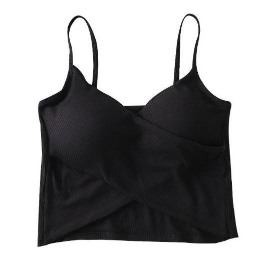 KINDSTORE❤ | KURA SILANG TOP BRA DENGAN PADS MODERN