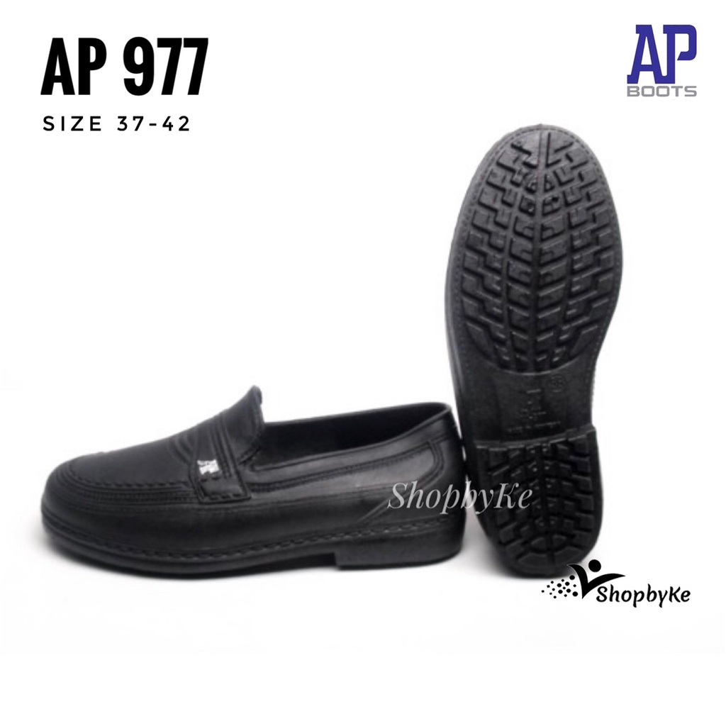 AP Boots AP 977 Hitam Size 39-42 - Sepatu Pantofel Karet PVC Anti Air