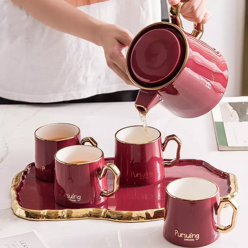 Goldie teapot set / set teko / gelas keramik / teapot keramik