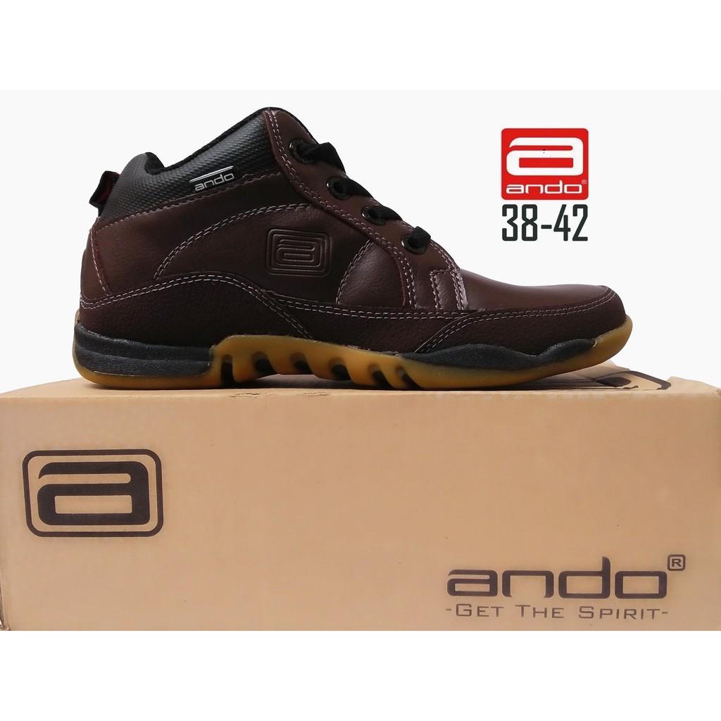 SEPATU ANDO CAMPER COKLAT, SEPATU KERJA, SEPATU LAKI LAKI, SEPATU BOOT