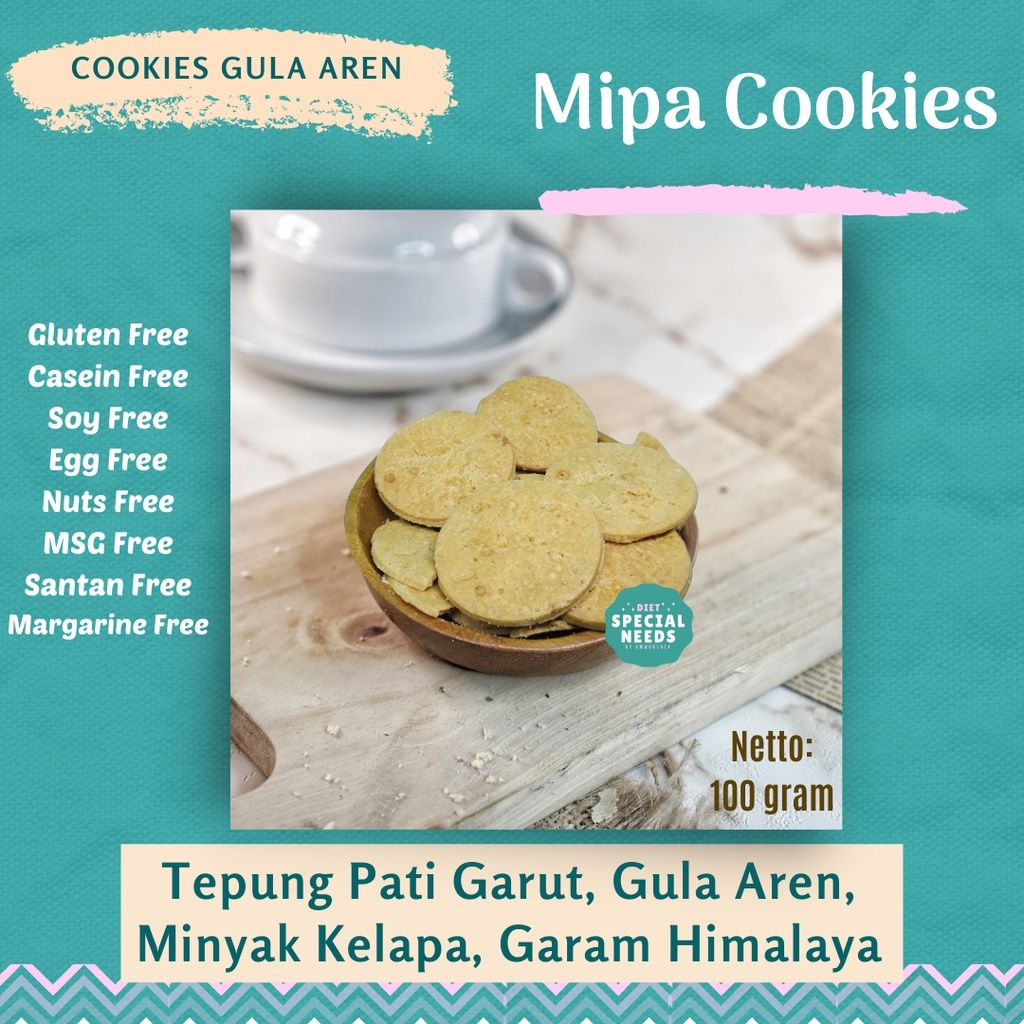 

MIPA COOKIES - Gluten Free Egg Free Dairy Free Refined Sugar Free Santan Free - Diet Special Needs