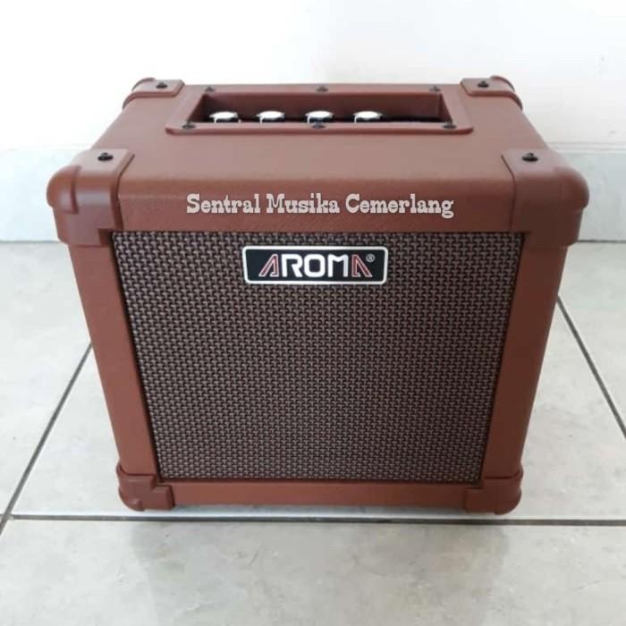 Amplifier Speaker Ampli Gitar Akustik AROMA AG-10A with Input Mic