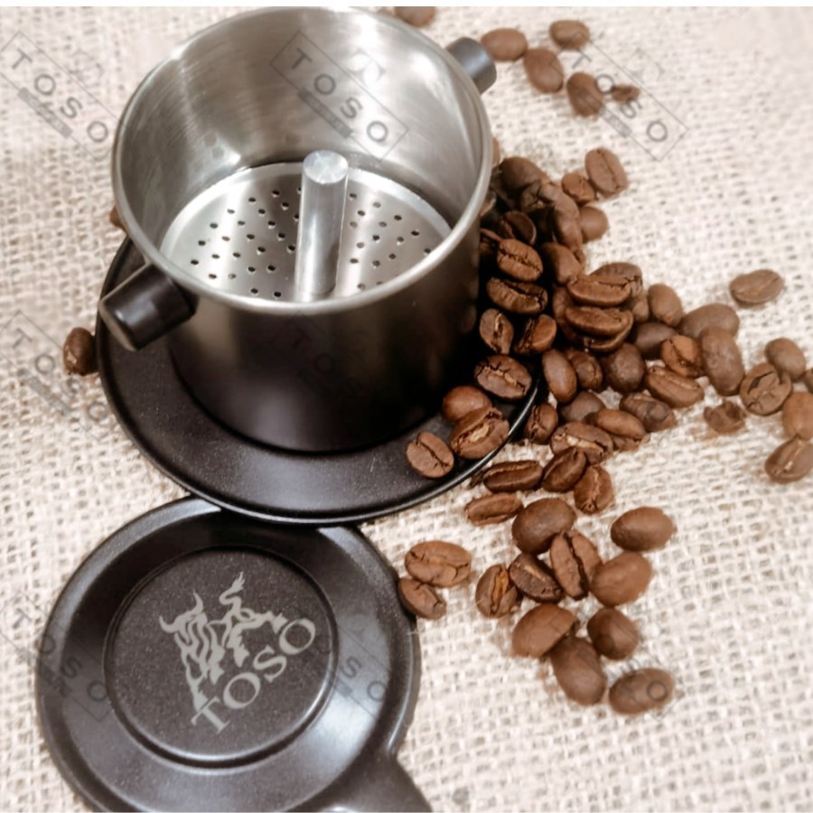 Toso Black Long Cam Sekrup Vietnam Drip Coffee Maker Saringan Kopi Coffee Drip