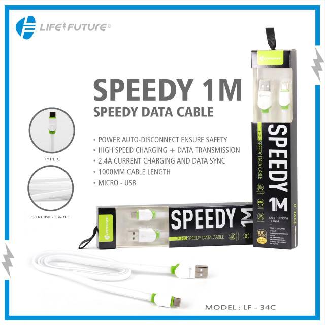 USB KABEL DATA TYPE C LIFE FUTURE LF-34C