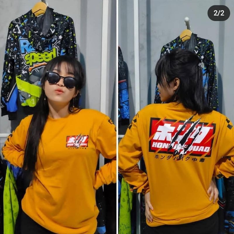 kaos honda squad cakar kuning panjang