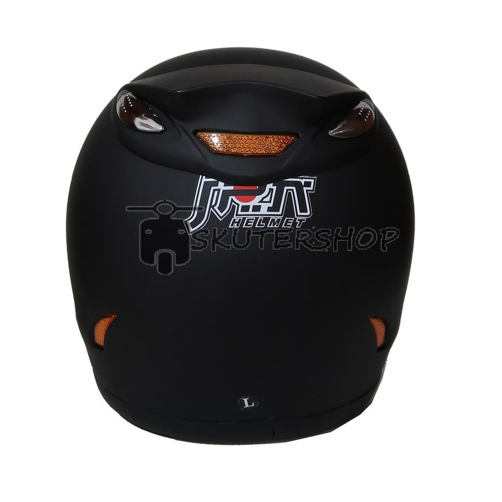 Model Terkini Helm Full Face Brand JPN Jap Style Racing Sport MotoGP Tanduk Hitam Doff Matt Black Vi
