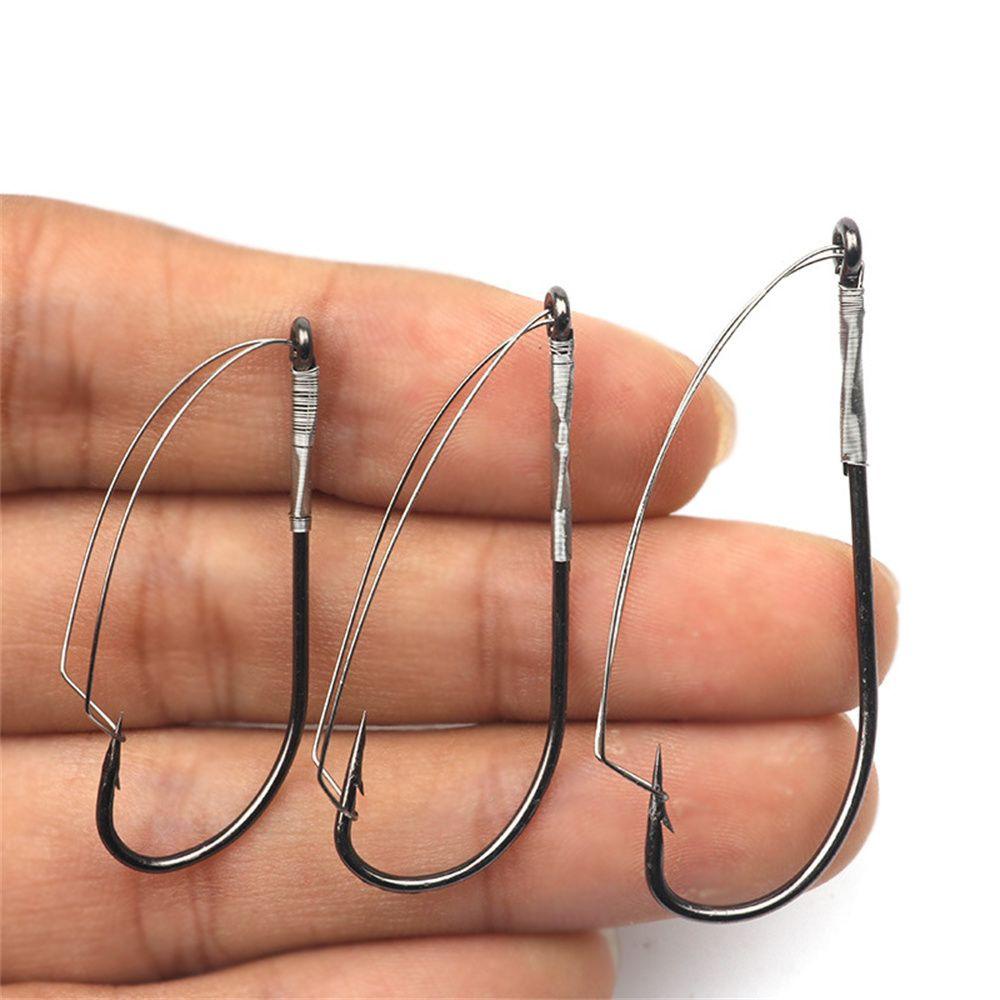 Lanfy Kail Pancing Fishing Tackle Memancing Aksesoris Baja Karbon Tinggi Fishhooks Wide Gap Hook Kait Berduri