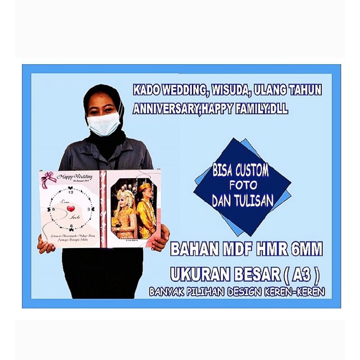 Jam dinding custom ukuran besar 30x40cm