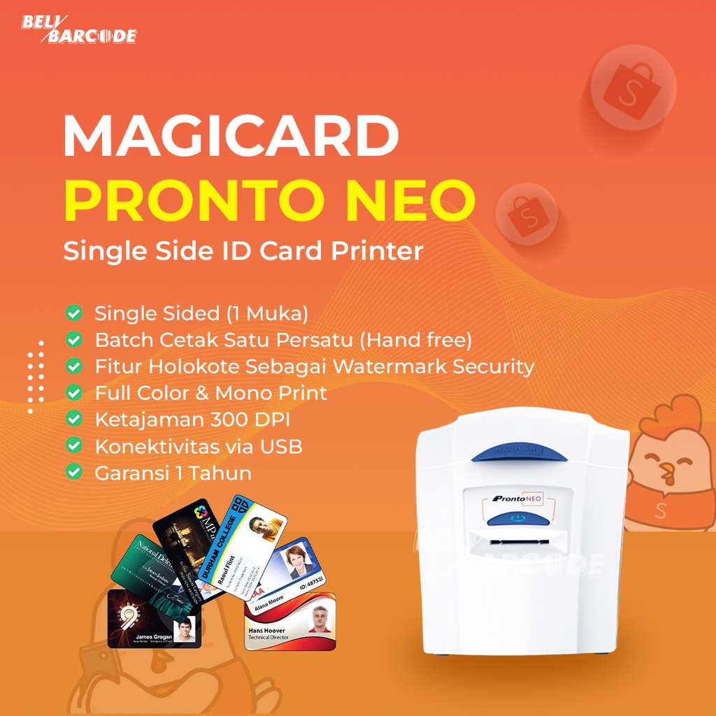 Magicard Pronto Neo ID Card Printer Single Side 300 DPI USB