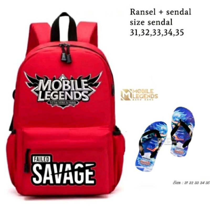 REALPICT Ransel anak sekolah Gaming TK SD  gratis sendal