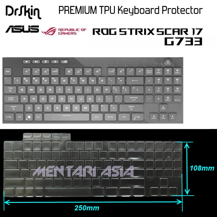 Keyboard Protector ASUS ROG Strix Scar 17 G733 - DrSkin Premium TPU