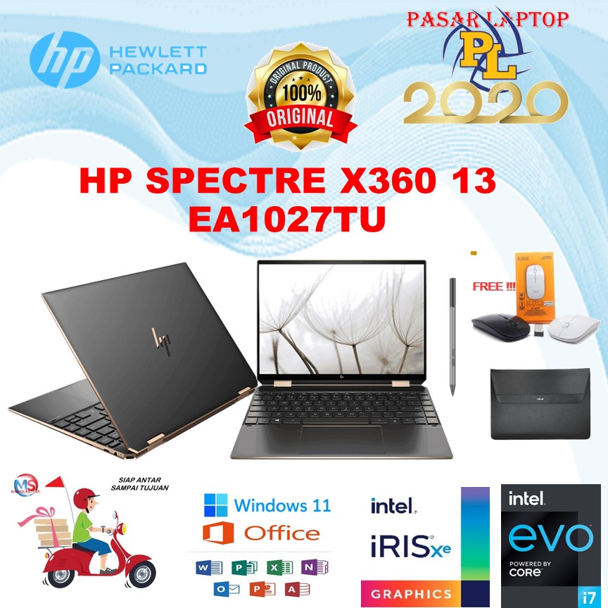 HP SPECTRE X360 14 EA1027TU 2IN1 TOUCH OLED I7 1195G7 32GB 1TBSSD 13.9 3K2K IRISXE W11+OHS BLIT PEN