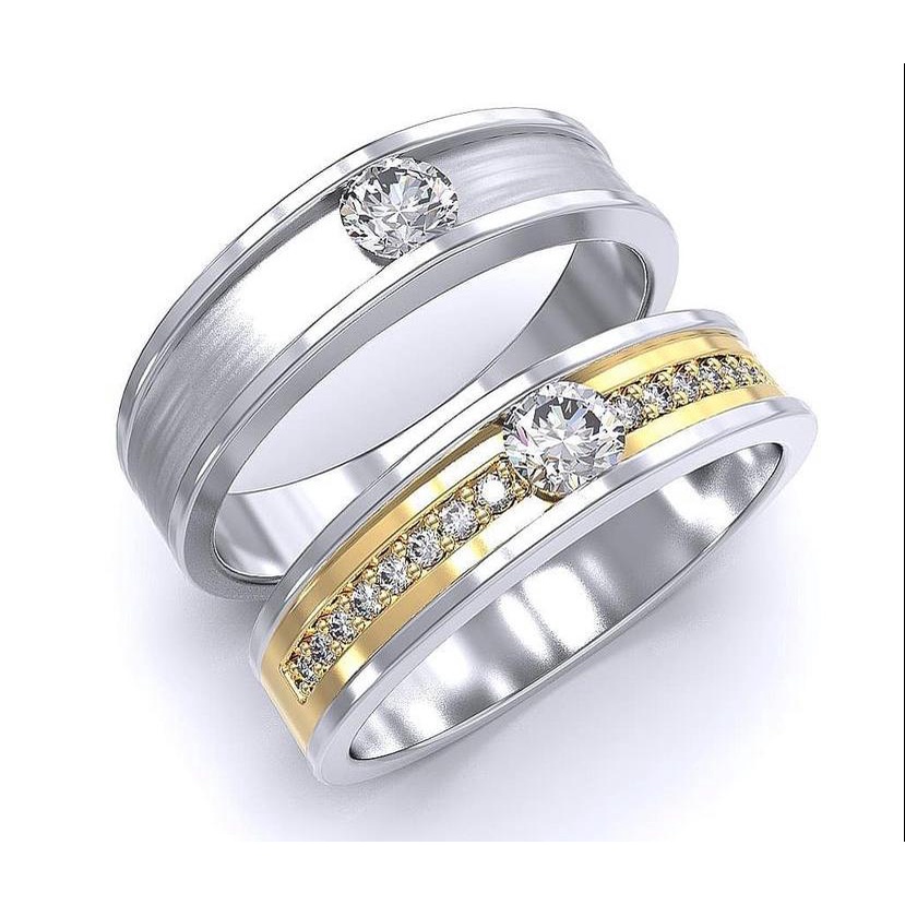 Cincin Kawin Palladium 5% & Emas Putih 10% - Bisa Request Model Cincin - Cincin Tunangan Cincin Nika