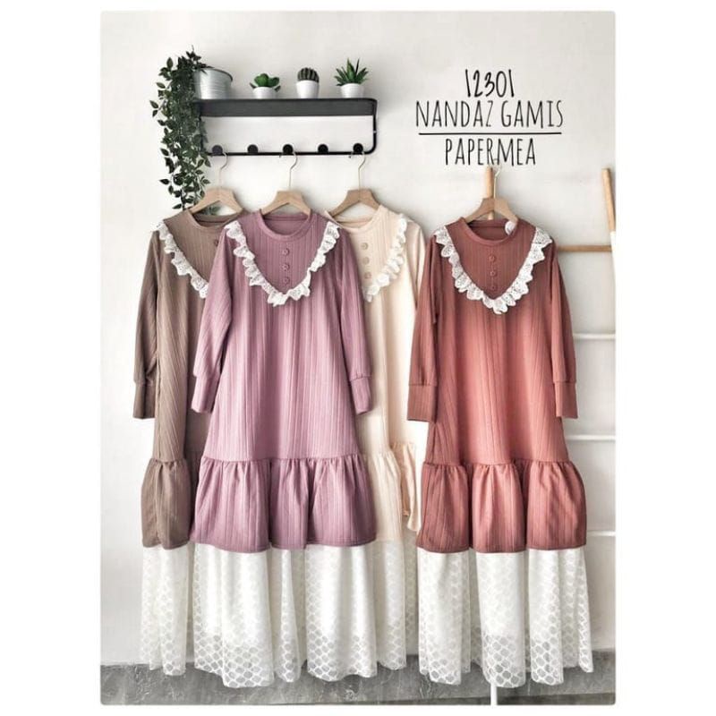 Gamis Papermea Nandaz Brukat Rajut Ori