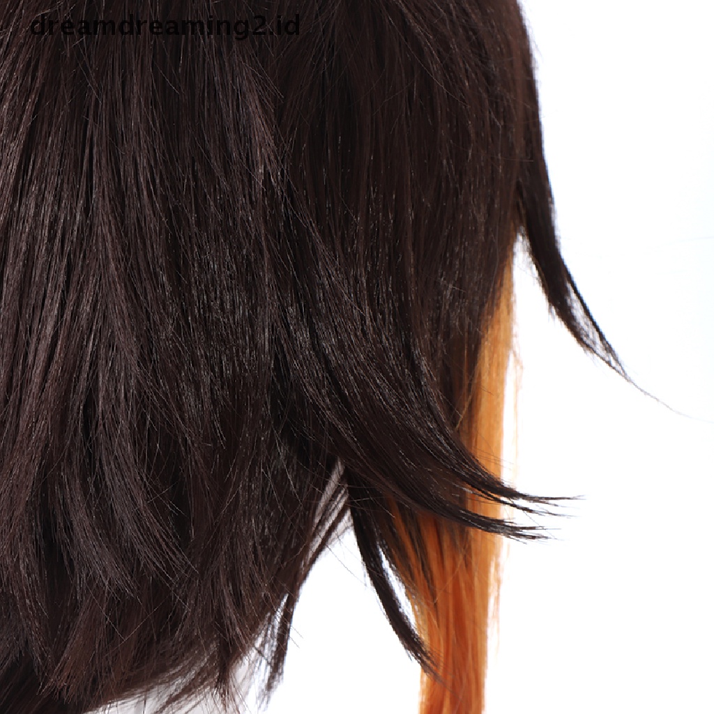 Wig Rambut Cosplay Zhongli Warna Hitam / Coklat