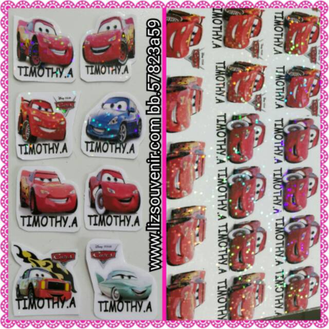 

Stiker label nama cars waterproof hologram