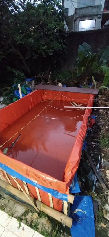 Terpal Jadi A5 Biru Orange Korea Sagitarius ( Ukuran Bebas / M2 )