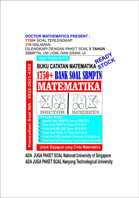 Buku Matematika Sma Utbk Sbmptn 1750 Bank Soal Dilengkapi Juga Dengan Soal Um Ugm Simak Ui Dkk Shopee Indonesia