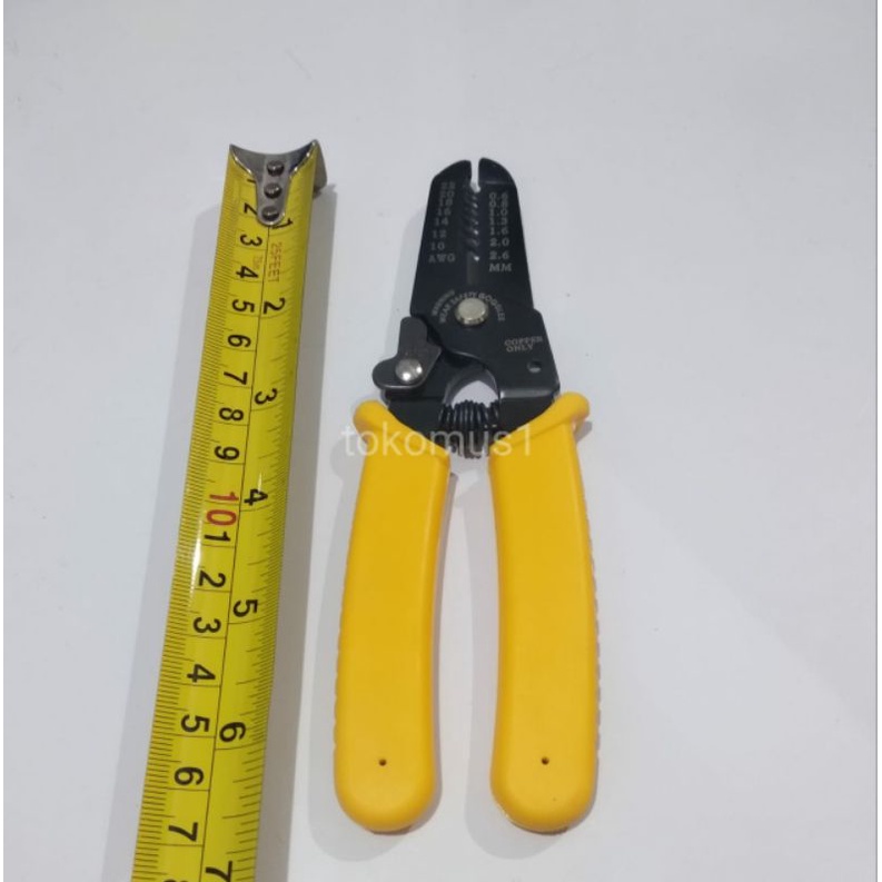 TANG POTONG KABEL WIRE STRIPPER CABLE CUTTING SCISSOR STRIPPING-KUNING